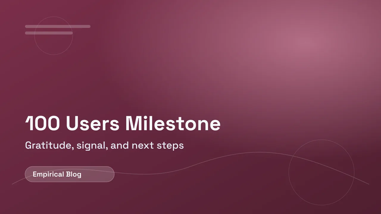 100 user milestone for Empirical