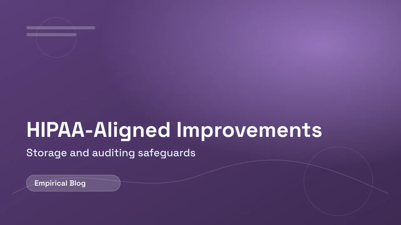 HIPAA aligned storage and auditing update