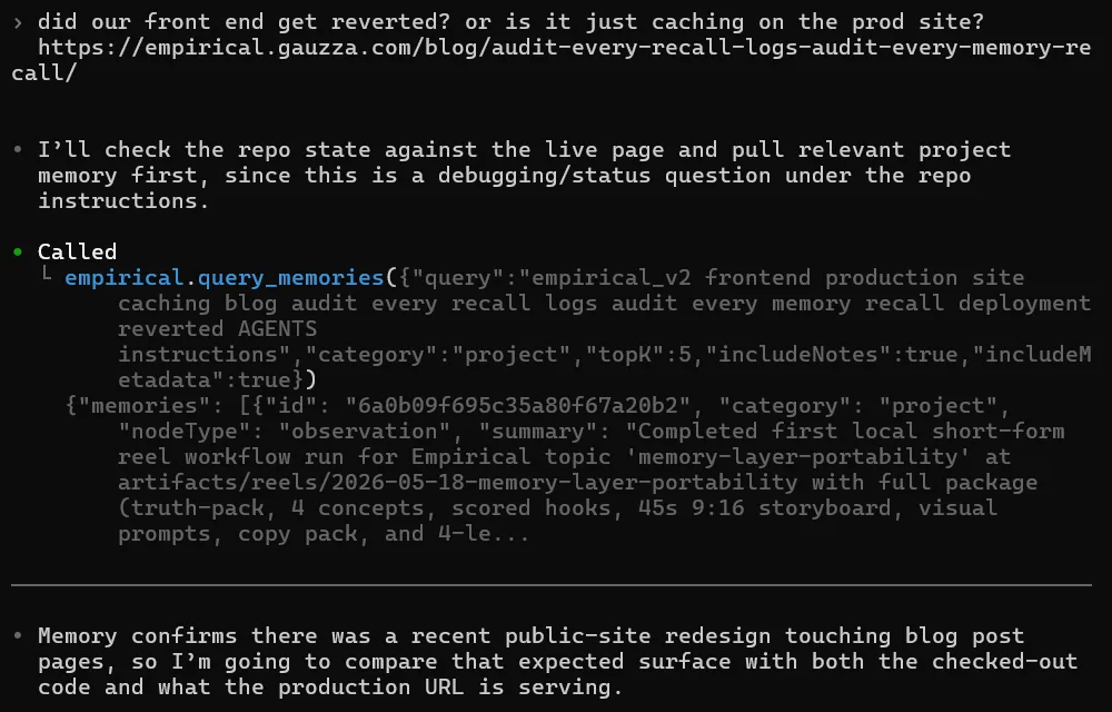 RECEIPT 01 · SESSION TRACE